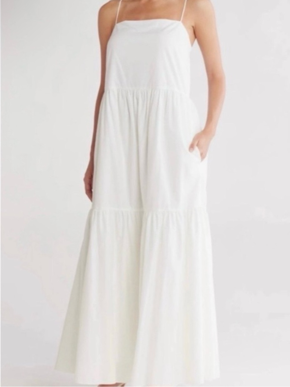 rag & bone White Spaghetti-Strap Maxi Dress